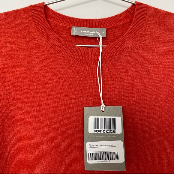 NWT ❤️‍🔥 Everlane The Cashmere Tee in Heathered Currant coral red orange - Picture 7 of 8